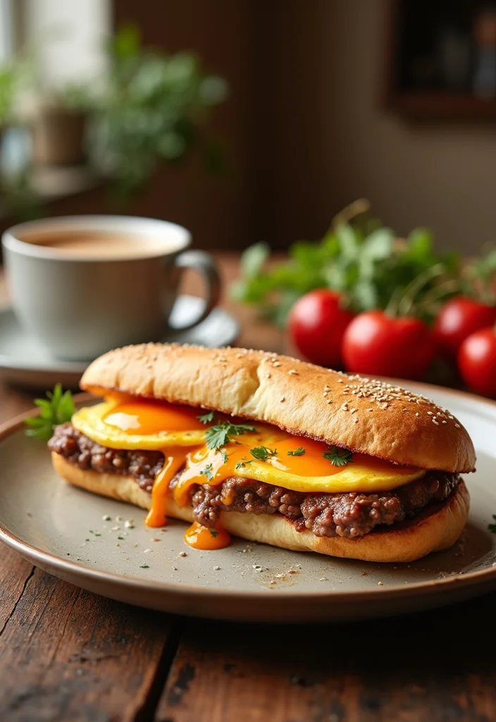 12 Drip Beef Sandwiches Pioneer Woman Recipes Everyone Is Searching For - 9. Breakfast Drip Beef Sandwich