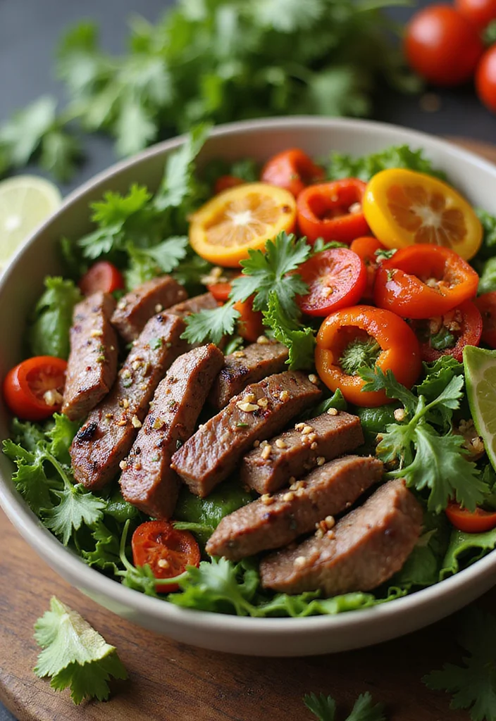 12 Fast & Flavorful Thai Beef Salad Recipes To Cook This Week - 10. Thai Beef Salad with Roasted Peppers