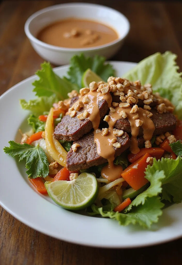 12 Fast & Flavorful Thai Beef Salad Recipes To Cook This Week - 8. Thai Beef Salad with Peanut Dressing