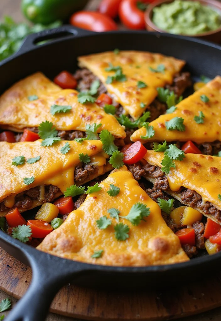 12 Mexican Ground Beef Ideas That Make Dinner So Much Easier - 3. Beef Quesadilla Skillet