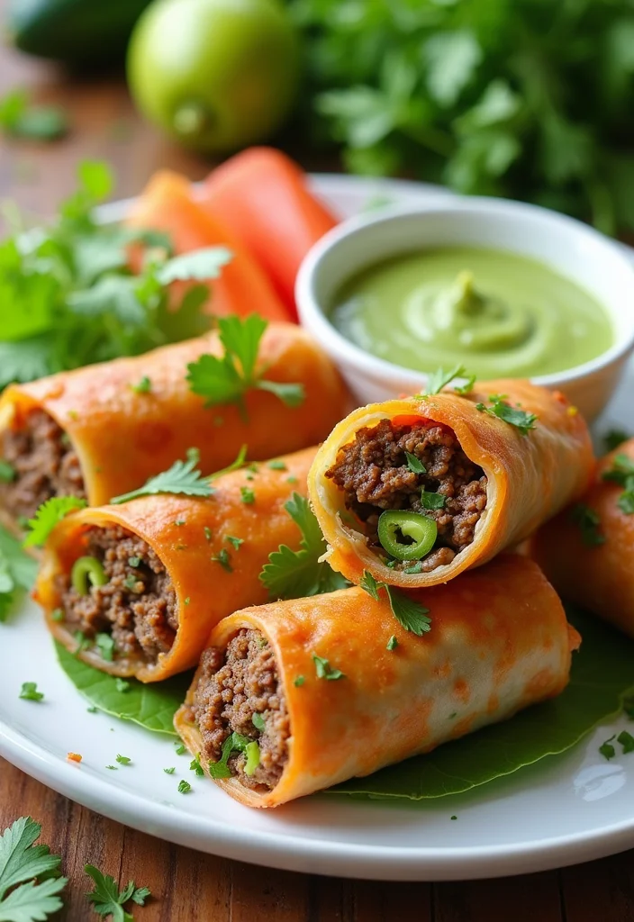 13 Comfort Food Beef Spring Rolls Dishes To Warm Your Night - 2. Spicy Beef and Jalapeño Rolls