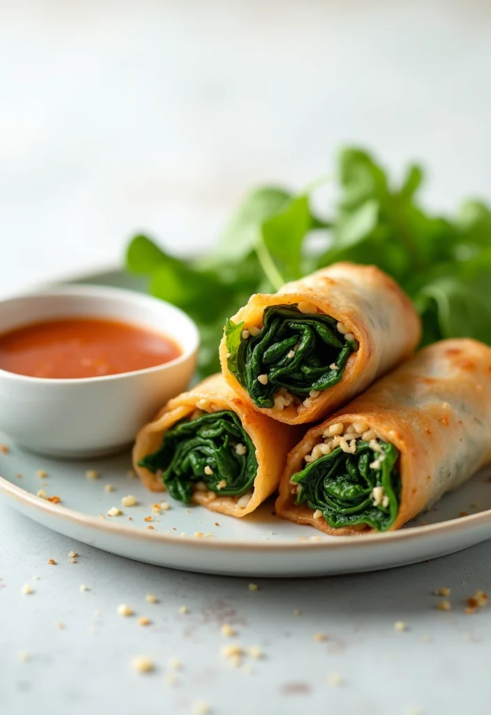 13 Comfort Food Beef Spring Rolls Dishes To Warm Your Night - 8. Beef and Spinach Spring Rolls