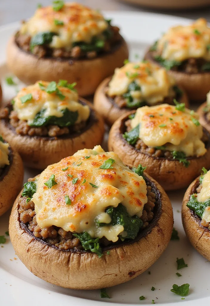 13 Ground Beef Recipes Healthy Recipes Everyone Is Searching For - 13. Ground Beef and Spinach Stuffed Mushrooms