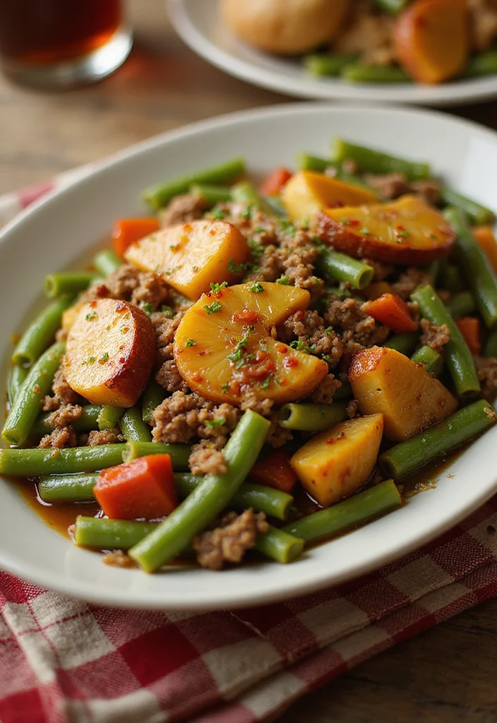 14 Easy Ground Beef Green Bean Casserole Meals That Always Impress - 14. Sweet and Sour Ground Beef Green Bean Casserole