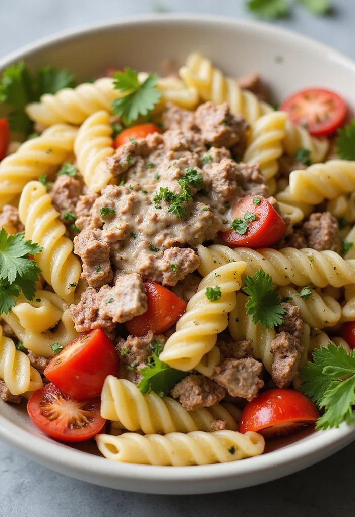 14 Genius Ways To Use Chipped Beef Dip Tonight - 7. Chipped Beef Dip Pasta Salad