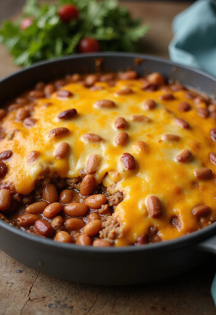 14 Must-Try Baked Beans Recipe With Ground Beef Dishes For Busy Nights - 3. Cheesy Baked Beans and Beef Casserole