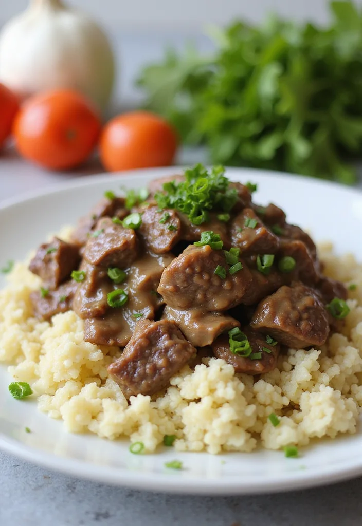 15 Easy Beef Stroganoff Recipe Easy Meals That Always Impress - 10. Beef Stroganoff with Cauliflower Rice
