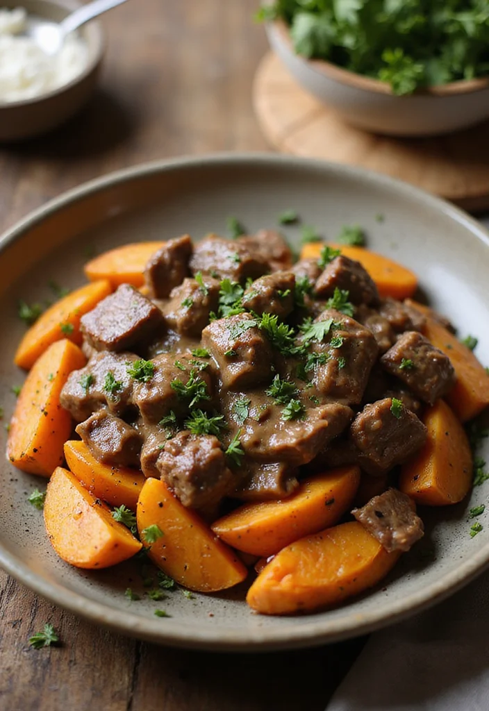 15 Easy Beef Stroganoff Recipe Easy Meals That Always Impress - 14. Beef Stroganoff and Sweet Potatoes