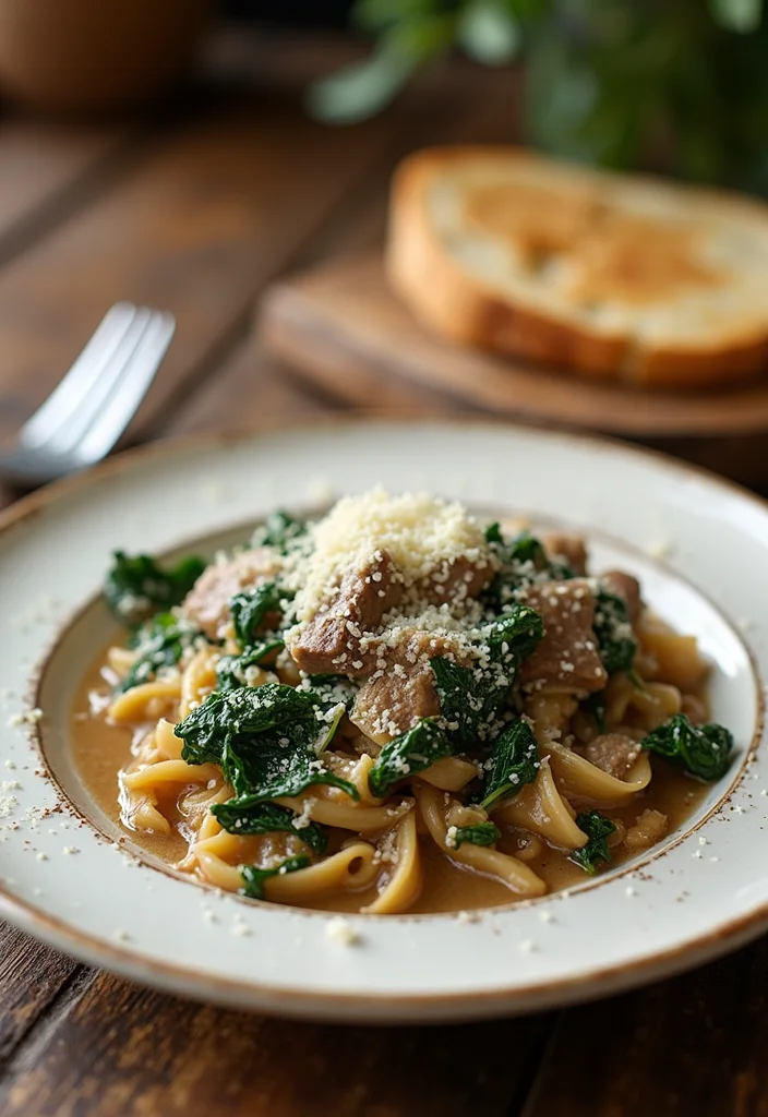 15 Easy Beef Stroganoff Recipe Easy Meals That Always Impress - 5. Beef Stroganoff with a Twist: Parmesan and Spinach