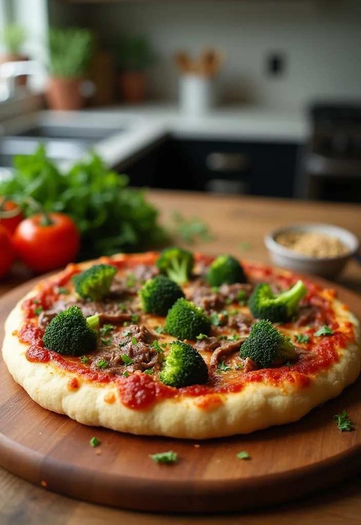 15 Must-Try Low Carb Beef And Broccoli Dishes For Busy Nights - 15. Beef and Broccoli Pizza (Cauliflower Crust)