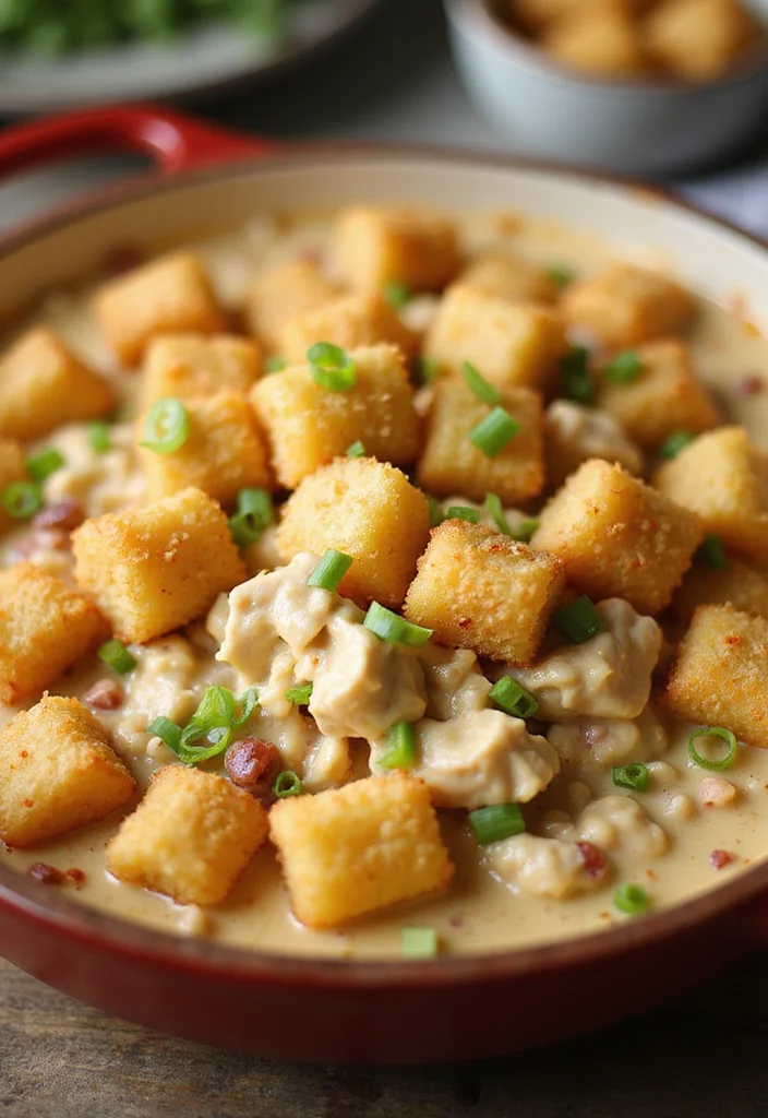 15 Tater Tot Casserole With Ground Beef Dinners That Even Picky Eaters Love - 12. White Chicken Chili Tater Tot Casserole