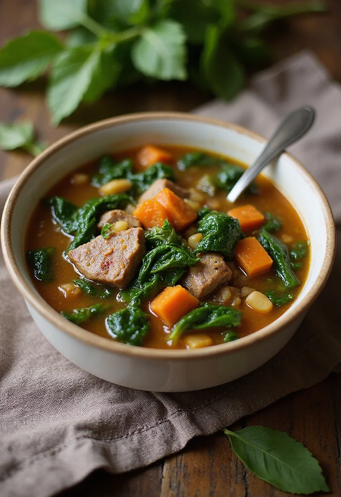 18 Comfort Food Vegetable Beef Soup Instant Pot Dishes To Warm Your Night - 15. Vegetable Beef Soup with Spinach