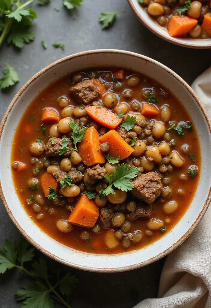 18 Comfort Food Vegetable Beef Soup Instant Pot Dishes To Warm Your Night - 8. Vegetable Beef Soup with Lentils