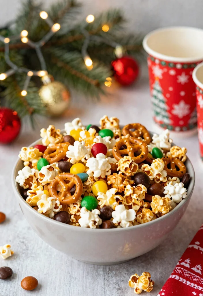 16 Christmas Snack Mix Recipes: Sweet Salty Holiday Treats - 11. Festive Holiday Munch Mix 1