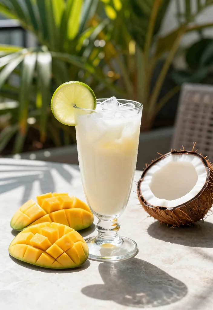 16 Coconut Water Drink Recipes: Hydrating Tropical Drinks - 2. Coconut Mango Bliss 1
