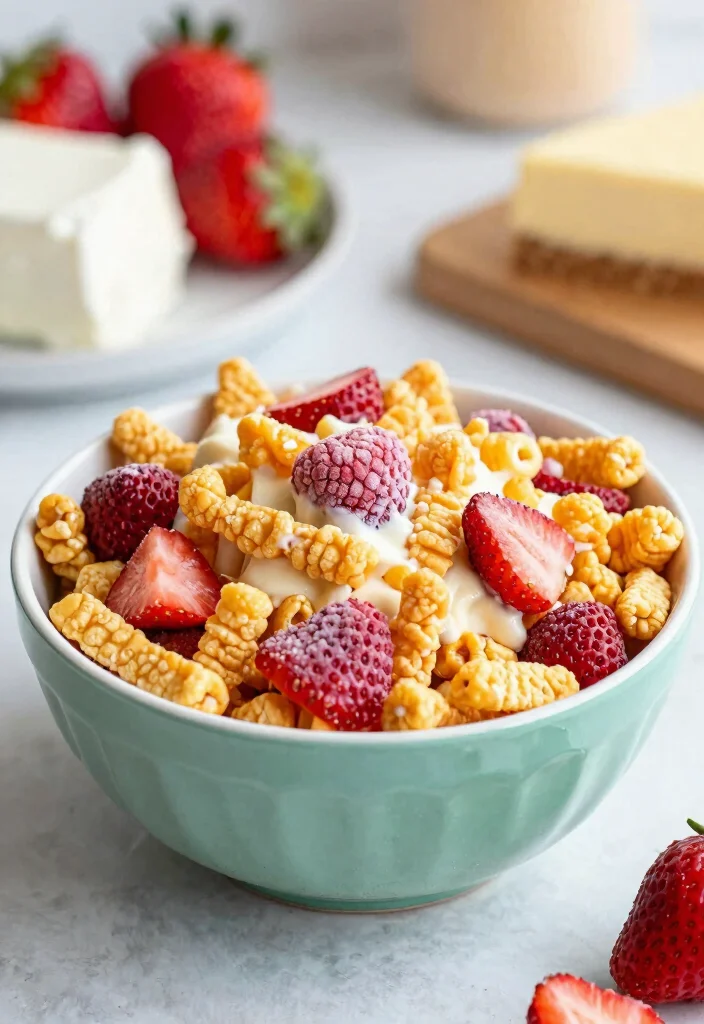 17 Chex Mix Recipes Sweet Crunchy Snack Ideas - 7. Strawberry Cheesecake Chex Mix 1