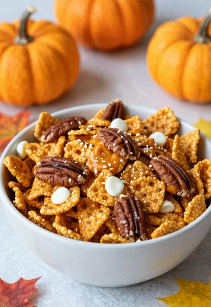 17 Chex Mix Recipes Sweet Crunchy Snack Ideas - 9. Pumpkin Spice Chex Mix 1