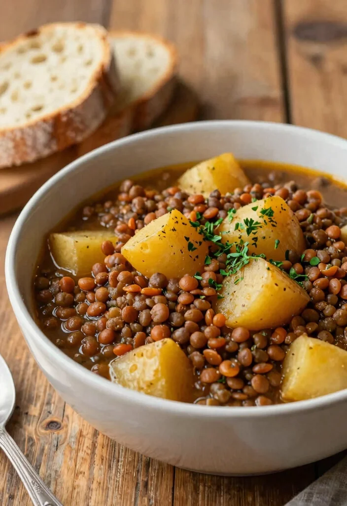 18 Creamy and Easy Crock Pot Potato Recipes for Comfort Food Lovers - 11. Potato and Lentil Stew 1