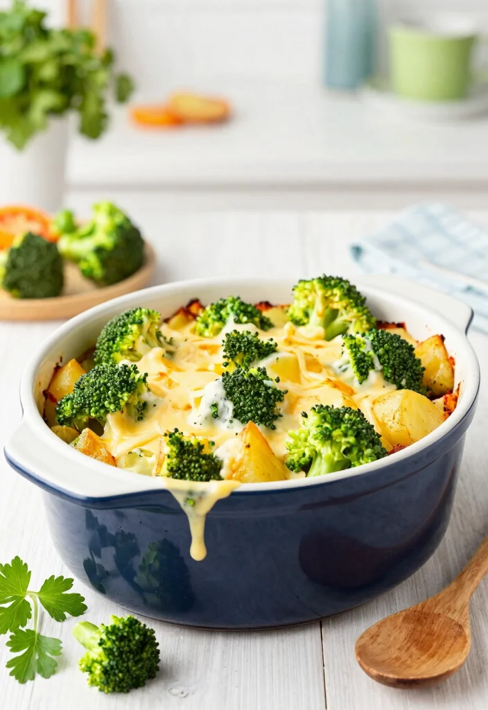 18 Creamy and Easy Crock Pot Potato Recipes for Comfort Food Lovers - 2. Cheesy Potato and Broccoli Casserole 1