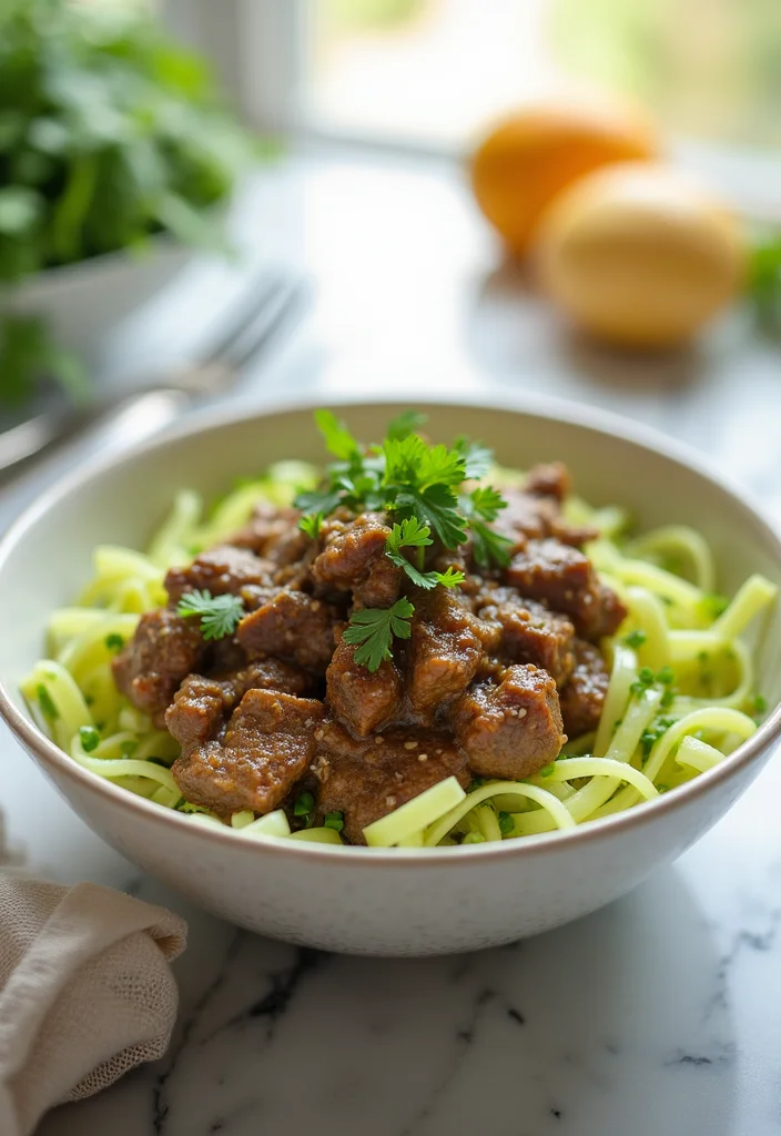 12 Beef Stroganoff Stove Top Recipes That Taste Incredible - 11. Beef Stroganoff with Zucchini Noodles 1