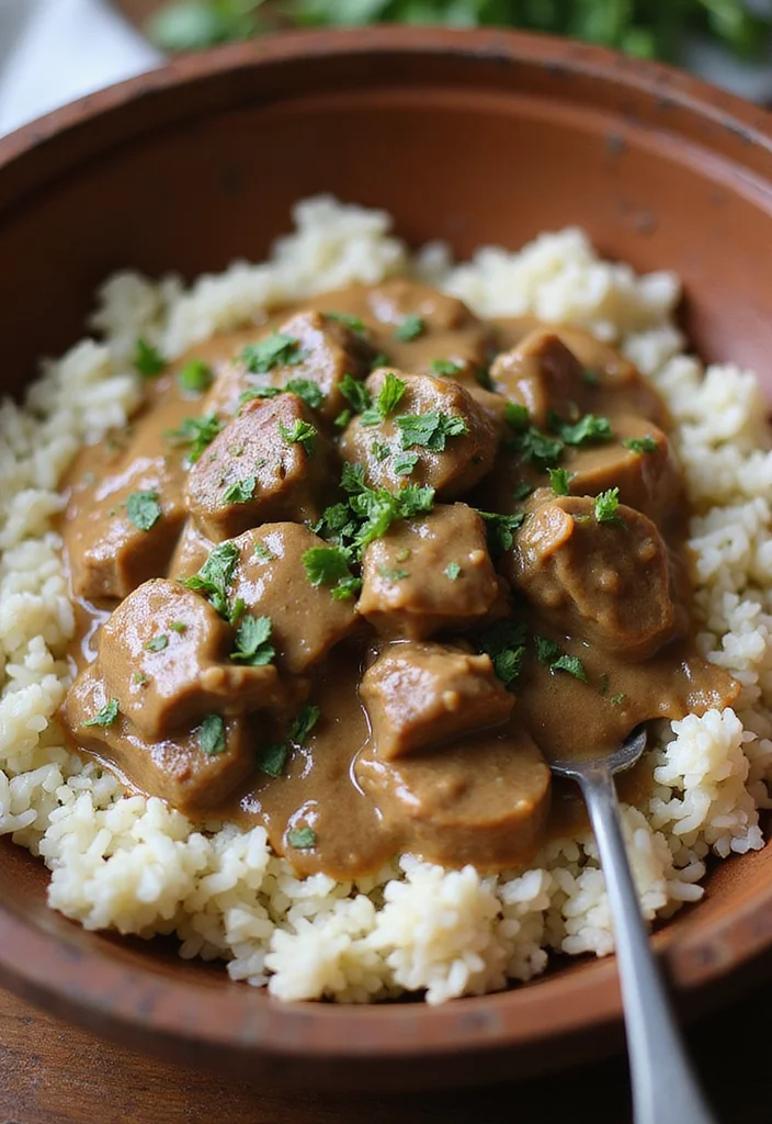 12 Sticky Beef And Rice Dinners That Even Picky Eaters Love - 4. One-Pot Beef Stroganoff Rice 1