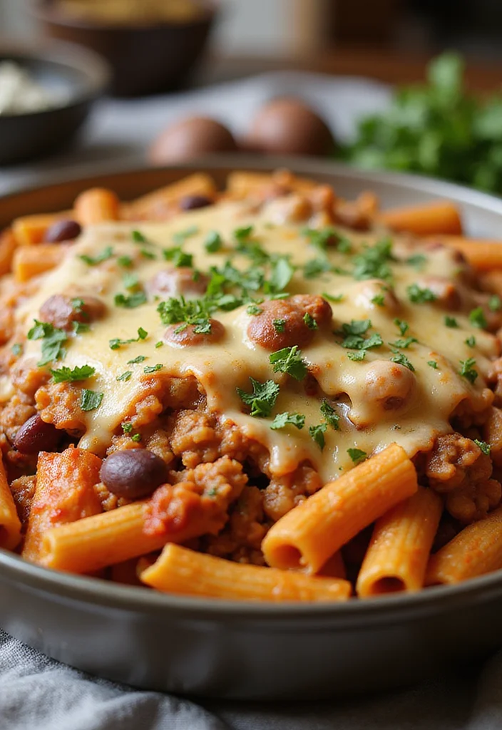 13 Easy Pinto Beans With Ground Beef Meals That Always Impress - 9. Pinto Bean and Beef Baked Ziti 1