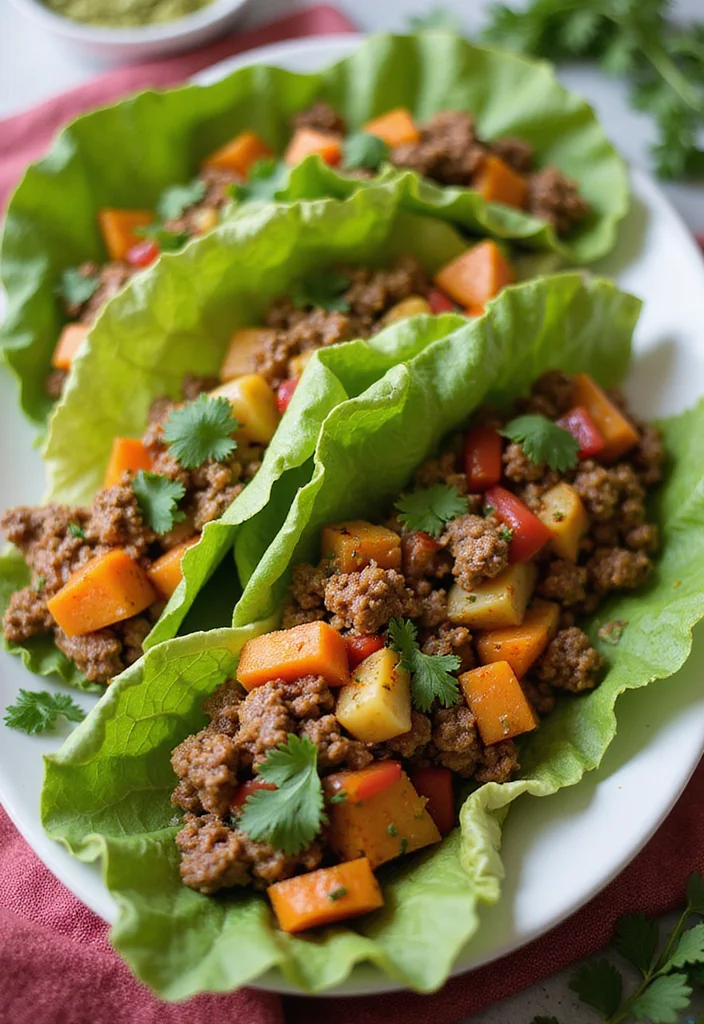 13 Ground Beef Recipes Healthy Recipes Everyone Is Searching For - 2. Spicy Ground Beef Lettuce Wraps 1