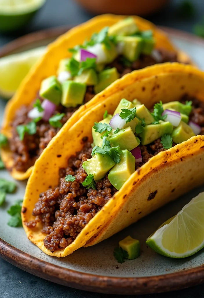 13 Ground Beef Recipes Healthy Recipes Everyone Is Searching For - 5. Ground Beef Tacos with Avocado Salsa 1