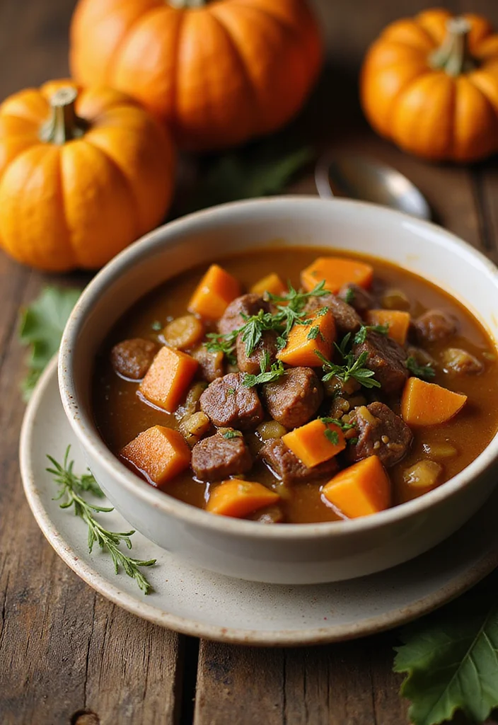 13 Vegetable Beef Stew Crockpot Meals Perfect For Weeknight Cooking - 10. Pumpkin and Vegetable Beef Stew 1