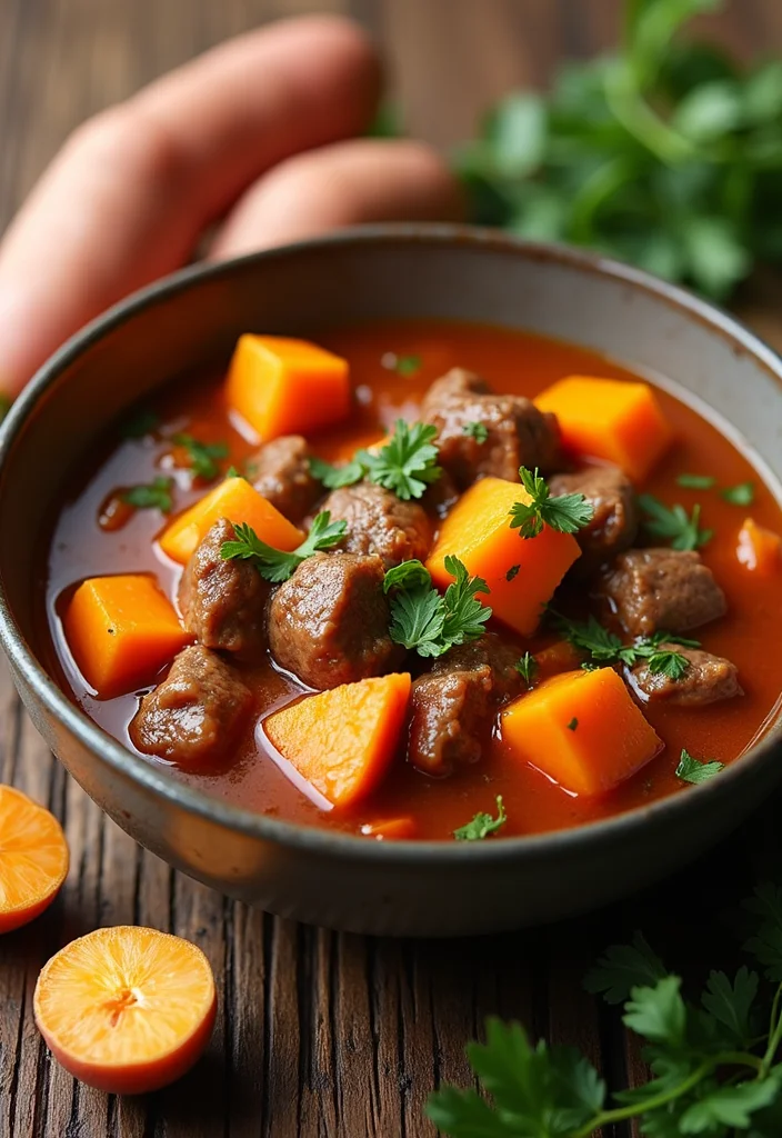 13 Vegetable Beef Stew Crockpot Meals Perfect For Weeknight Cooking - 4. Sweet Potato and Vegetable Beef Stew 1