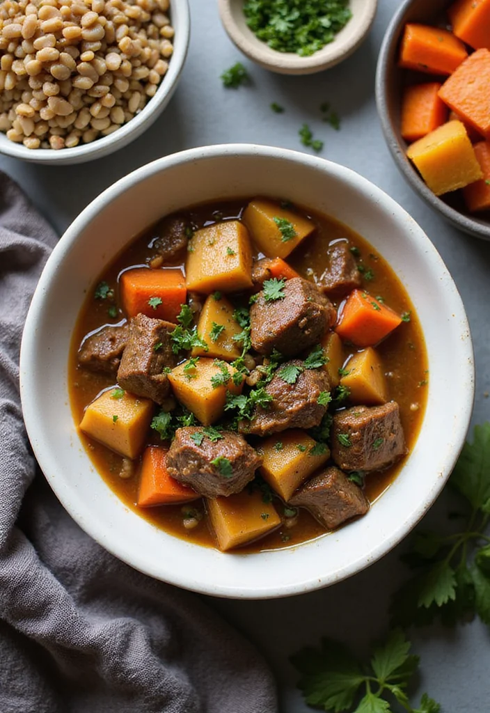 13 Vegetable Beef Stew Crockpot Meals Perfect For Weeknight Cooking - 8. Savory Vegetable Beef Stew with Lentils 1