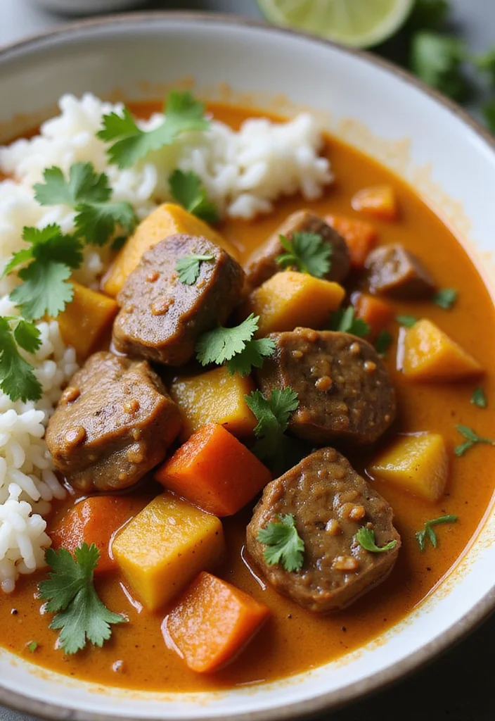 14 Genius Ways To Use Air Fryer Beef Tips Tonight - 11. Beef Tips in Coconut Curry 1