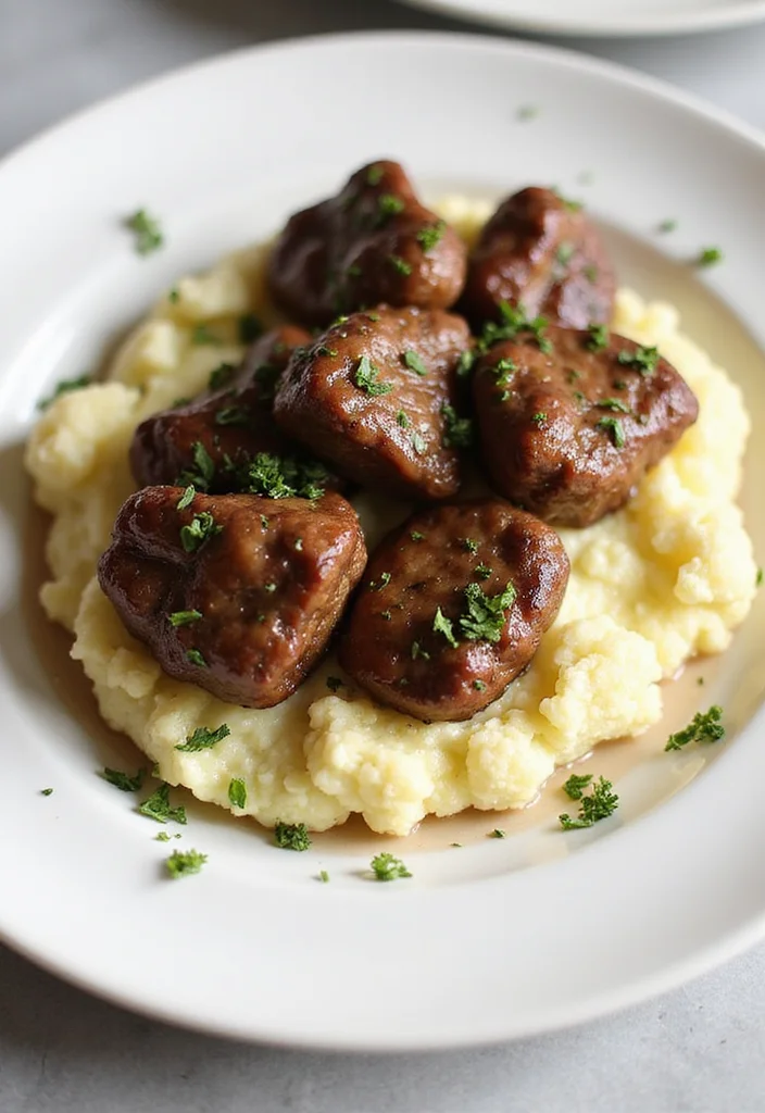 14 Genius Ways To Use Air Fryer Beef Tips Tonight - 14. Beef Tips and Cauliflower Mash 1