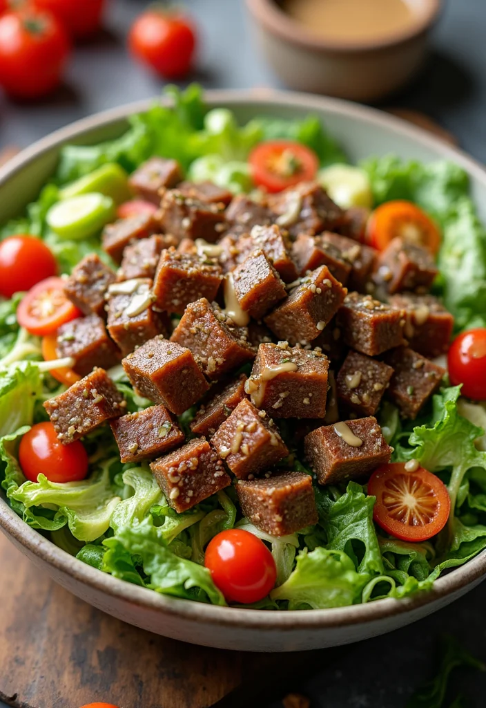 14 Genius Ways To Use Air Fryer Beef Tips Tonight - 5. Beef Tips Salad Bowl 1