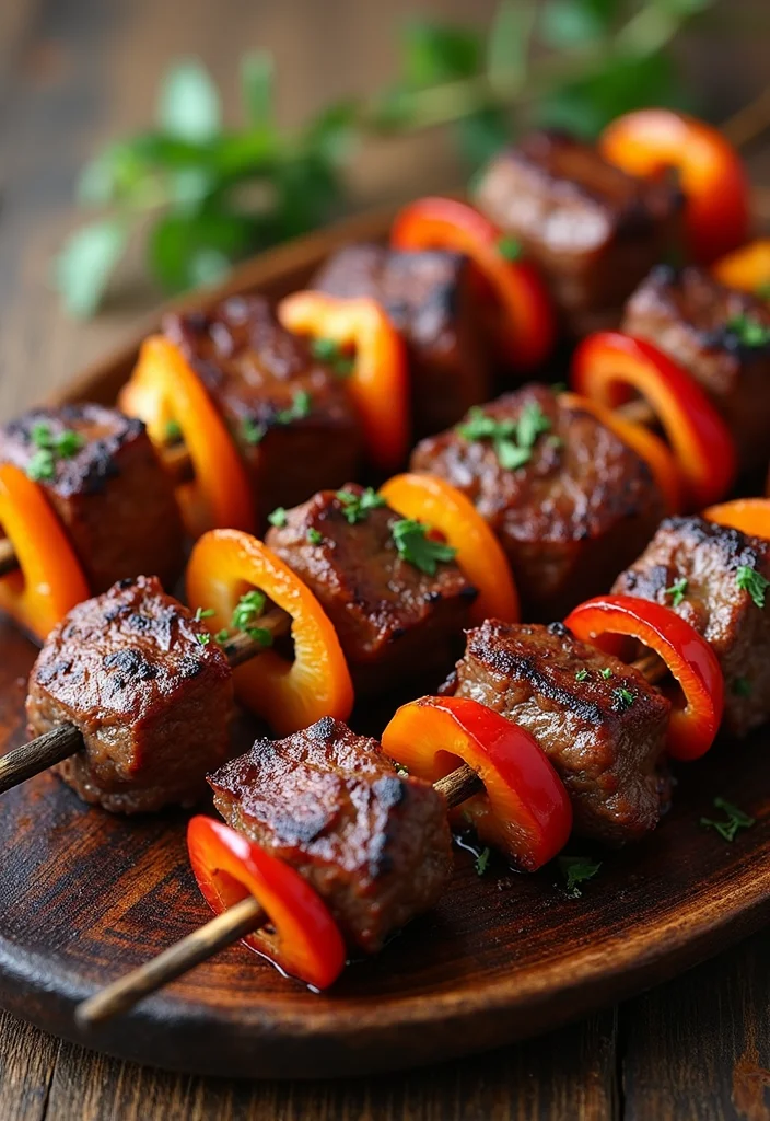 14 Genius Ways To Use Air Fryer Beef Tips Tonight - 6. BBQ Beef Tips Skewers 1