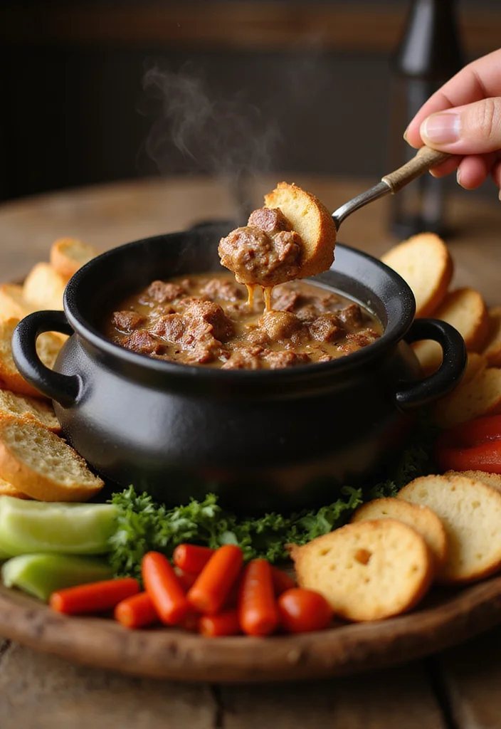 14 Genius Ways To Use Chipped Beef Dip Tonight - 14. Chipped Beef Dip Fondue 1