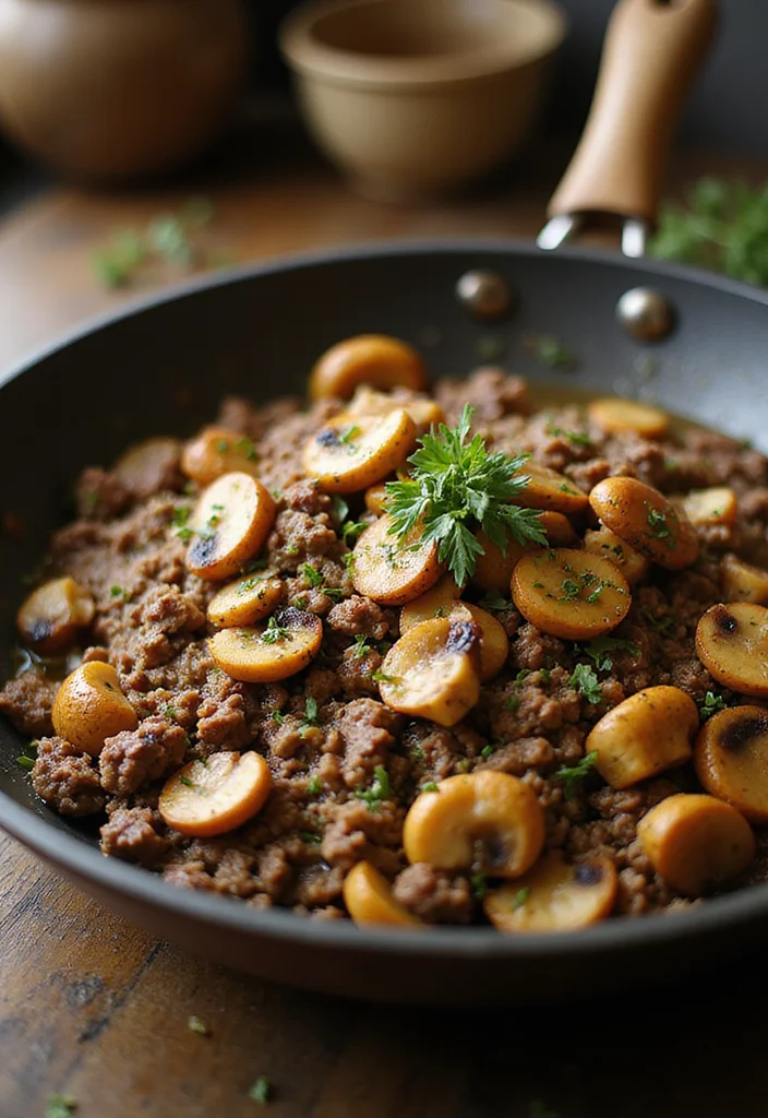 14 Ground Beef Hash Meals Perfect For Weeknight Cooking - 9. Ground Beef and Mushroom Hash 1