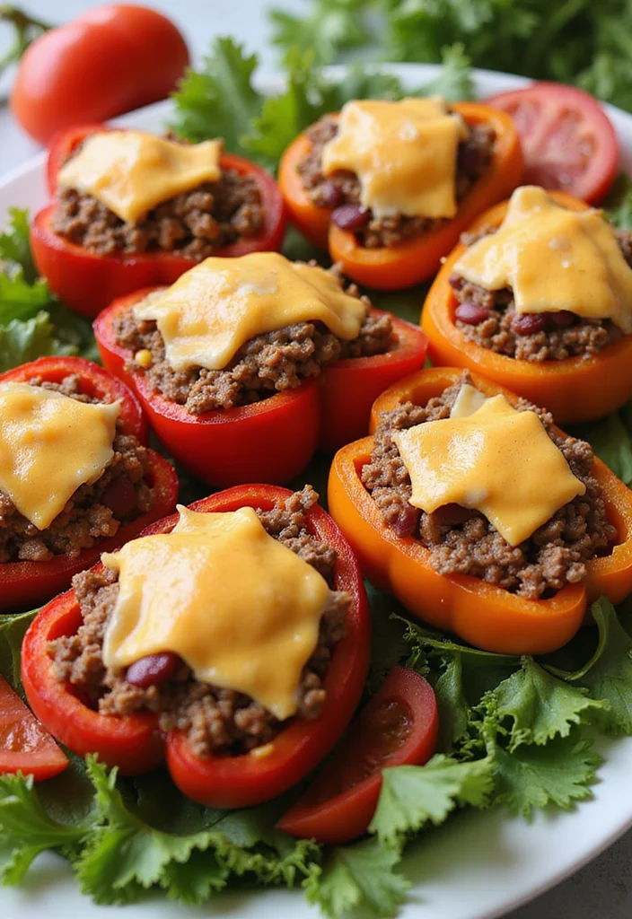 14 Must-Try Baked Beans Recipe With Ground Beef Dishes For Busy Nights - 7. Ground Beef and Baked Bean Stuffed Peppers 1