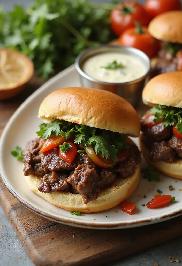 14 Shaved Beef Steak Recipes That Taste Incredible - 11. Beef Steak Sliders with Garlic Aioli 1