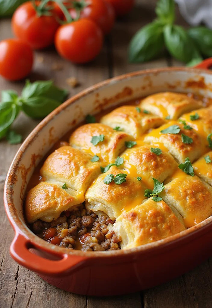 14 Underrated Ground Beef Crescent Roll Recipes Worth Making - 1. Cheesy Beef Crescent Roll Casserole 1
