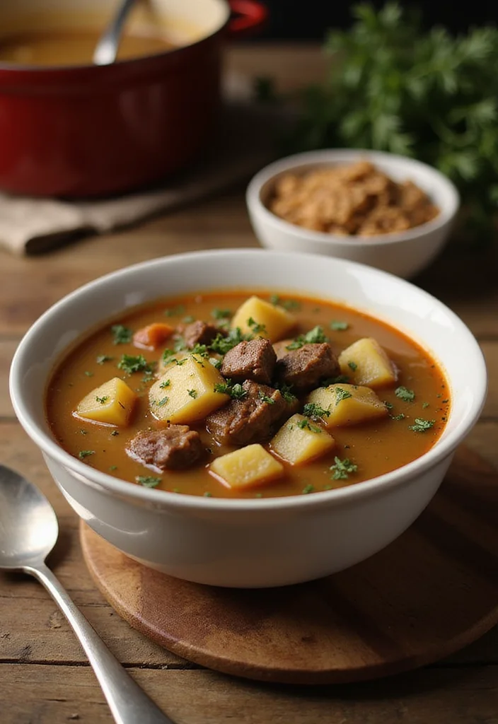 15 Comfort Food Beef Soup Bone Dishes To Warm Your Night - 13. Beef and Potato Soup 1