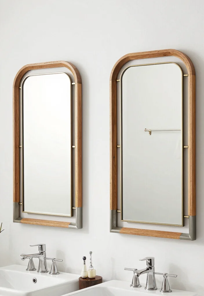 15 Decor Between Two Bathroom Mirrors Ideas With Stylish Balance - 14. Creative Mirror Frames 1