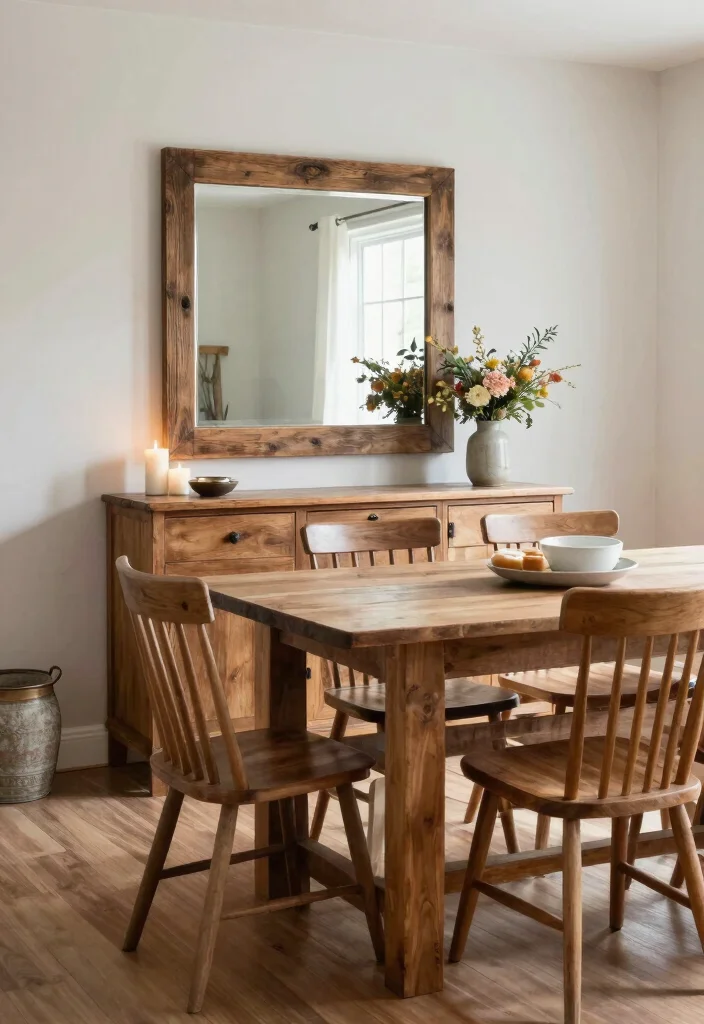15 Farmhouse Dining Room Wall Decor Ideas With Rustic Warmth - 10. Large Mirrors 1