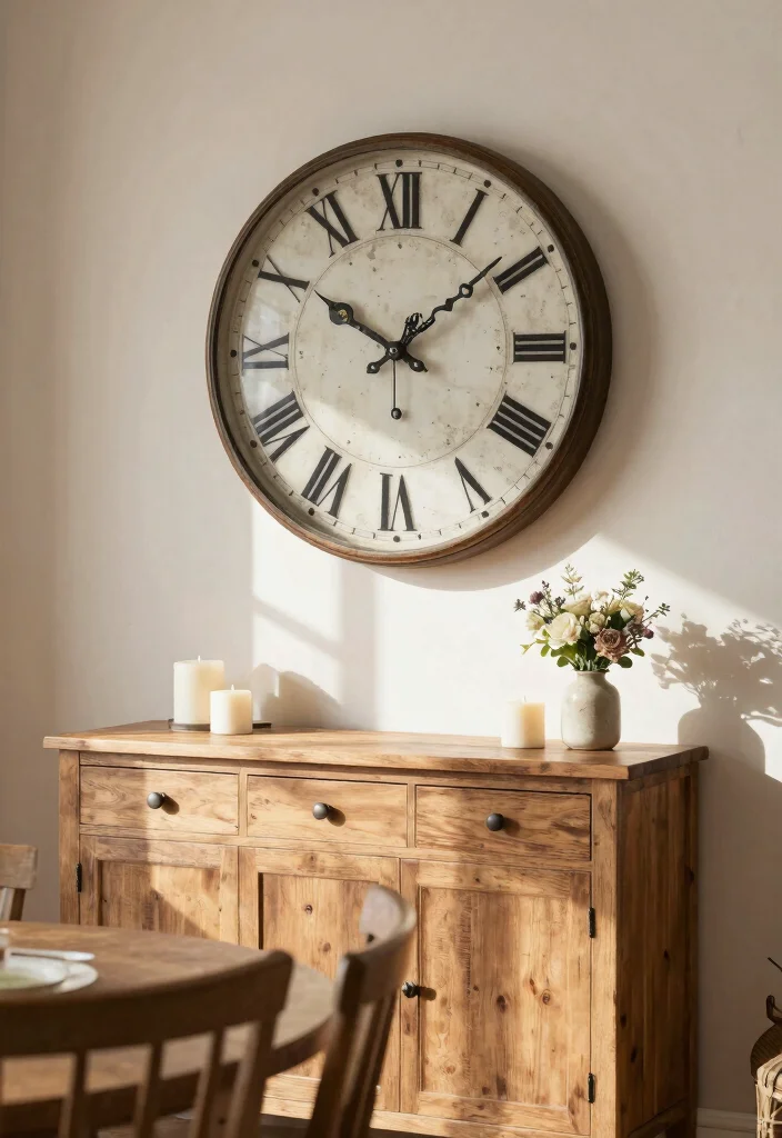 15 Farmhouse Dining Room Wall Decor Ideas With Rustic Warmth - 14. Farmhouse Clocks 1
