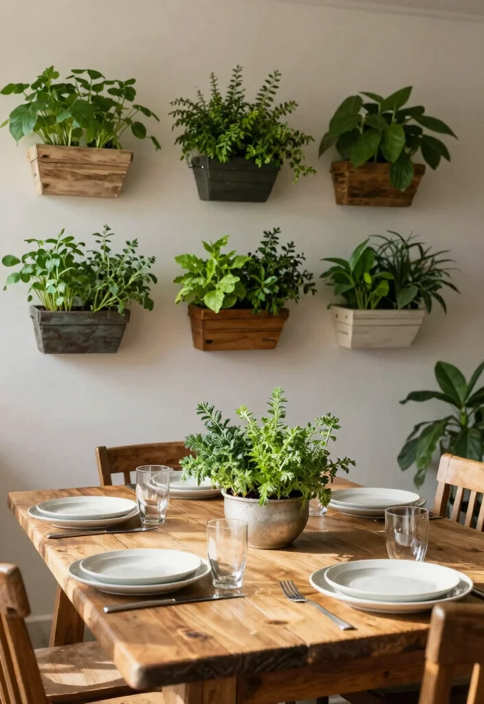 15 Farmhouse Dining Room Wall Decor Ideas With Rustic Warmth - 15. Greenery Accents 1