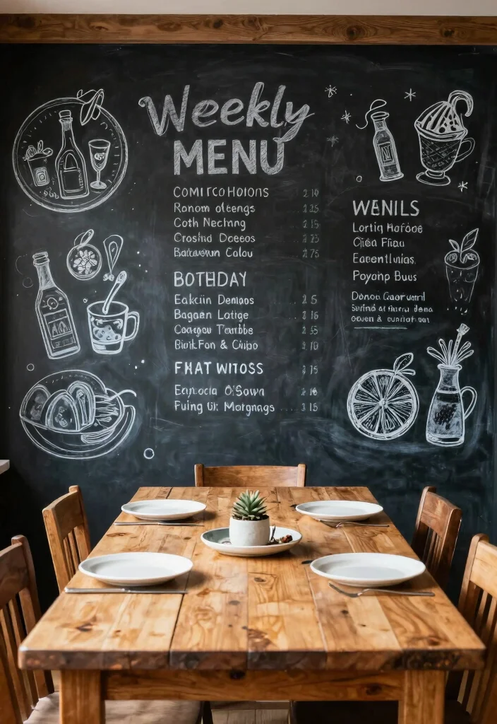15 Farmhouse Dining Room Wall Decor Ideas With Rustic Warmth - 6. Chalkboard Walls 1