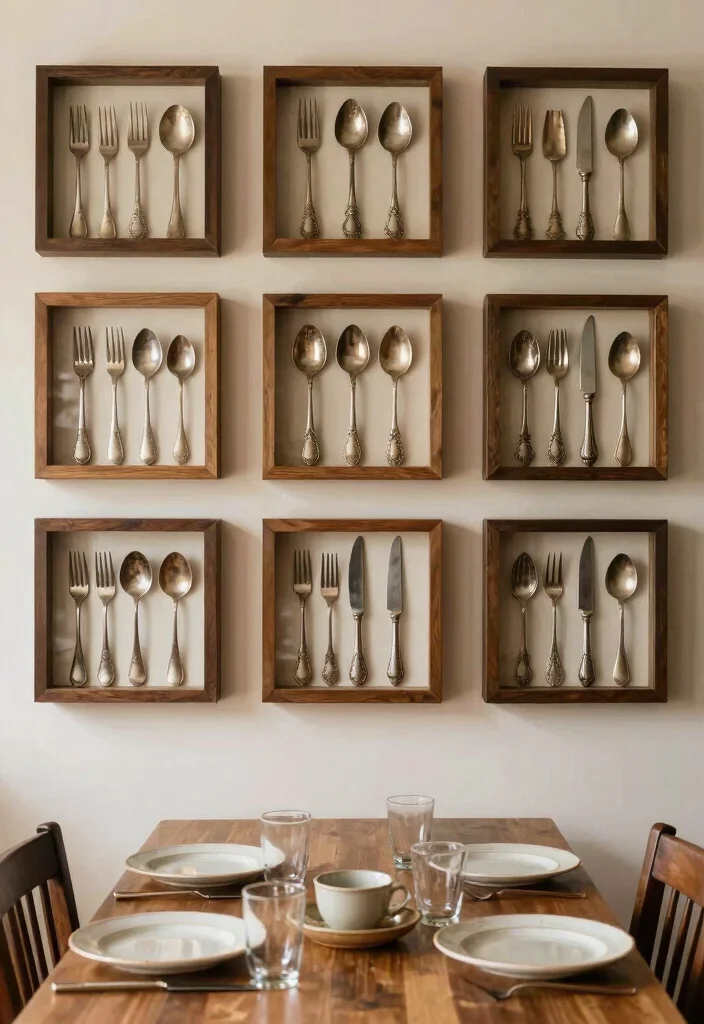 15 Farmhouse Dining Room Wall Decor Ideas With Rustic Warmth - 8. Vintage Utensil Displays 1