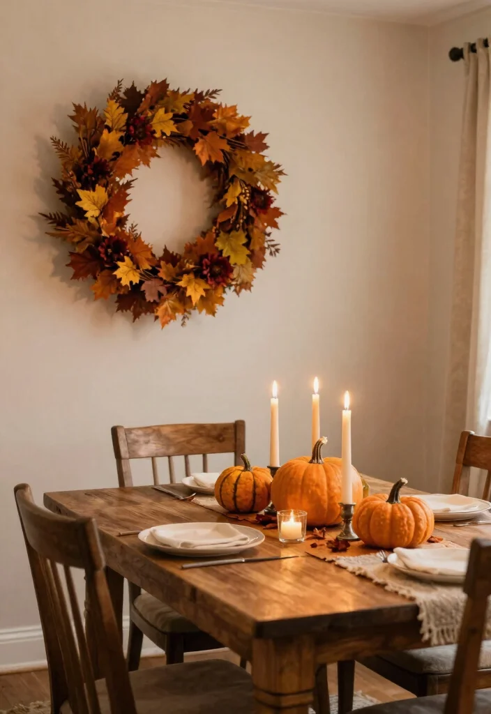 15 Farmhouse Dining Room Wall Decor Ideas With Rustic Warmth - 9. Seasonal Decor 1