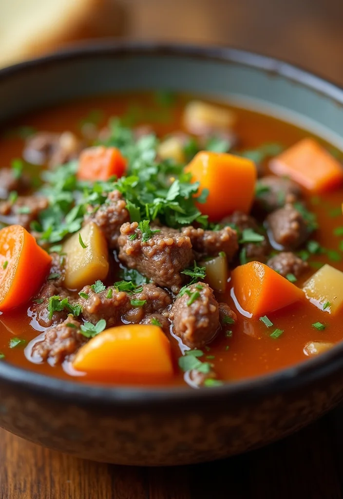 15 Ground Beef Chinese Meals Perfect For Weeknight Cooking - 12. Ground Beef and Vegetable Soup 1