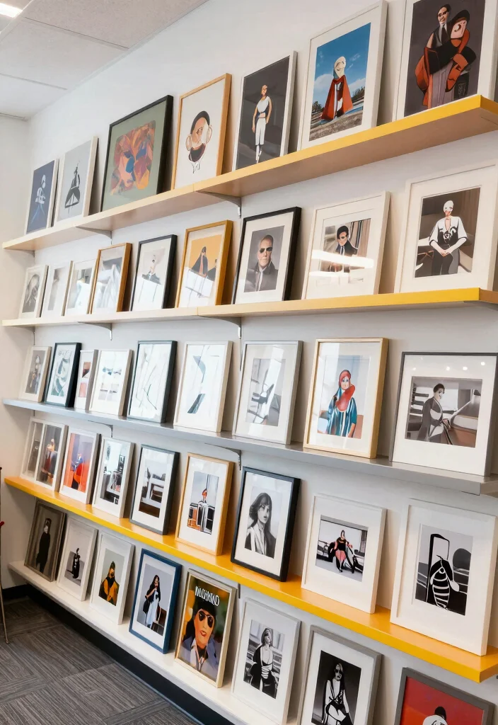 15 Office Wall Shelf Ideas That Maximize Vertical Space - 10. Art Shelves for a Creative Touch 1